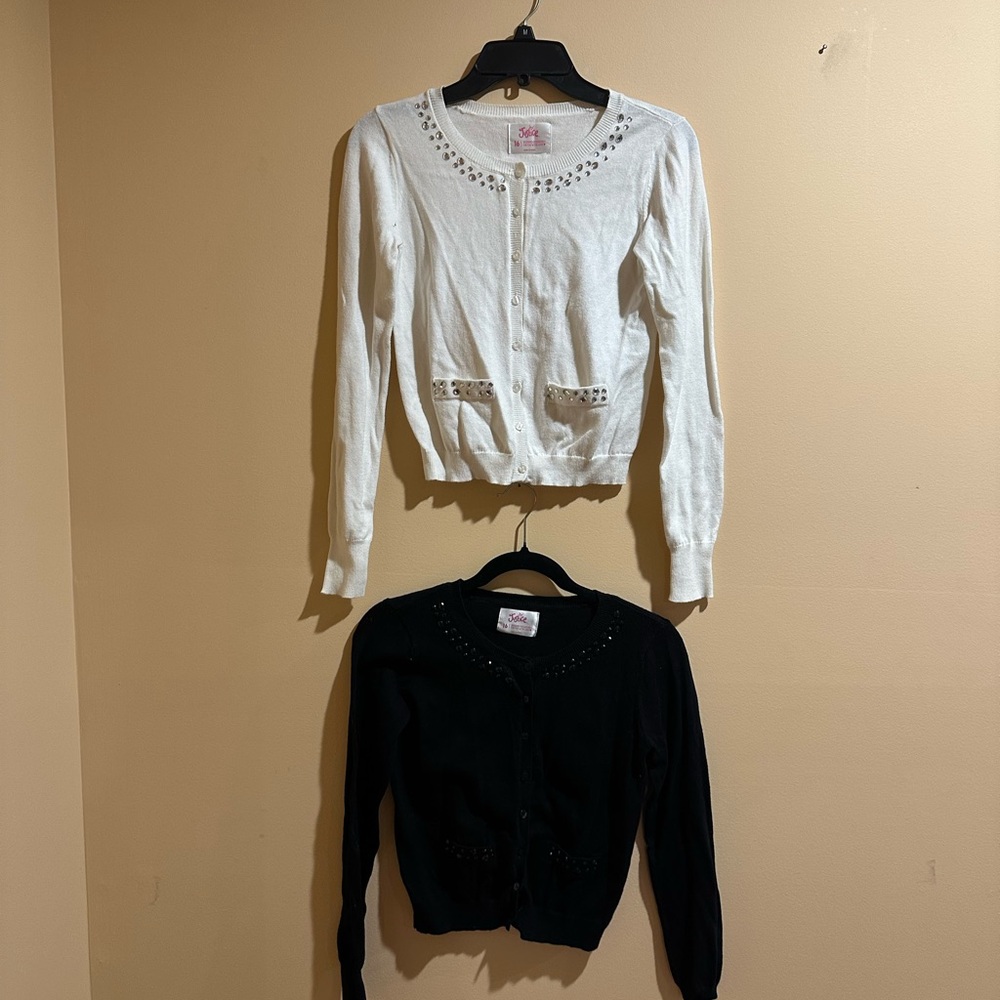 Justice Black and White Kids Cardigan Set